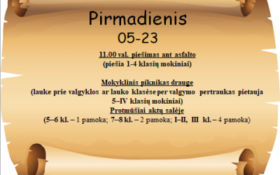 Jubiliejinės savaitės veiklos gimnazijoje 2022 m. gegužės 23–27 d.
