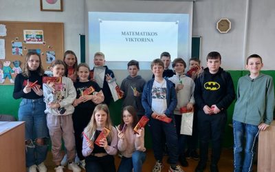 5 klasių mokiniai dalyvavo matematikos viktorinoje