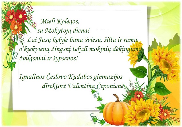 Su Mokytojų diena!