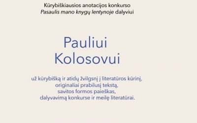 Kūrybiškiausios anotacijos konkursą „Pasaulis mano knygų lentynoje“