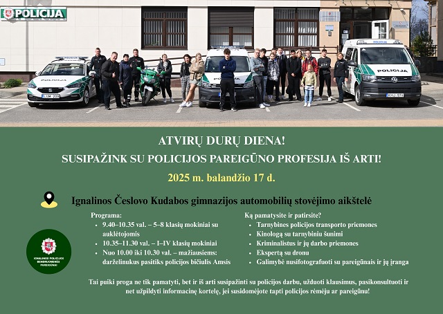 Susipažink su policijos pareigūno profesija iš arti