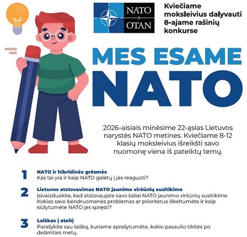 Mokinių rašinių konkursas „MES ESAME NATO“