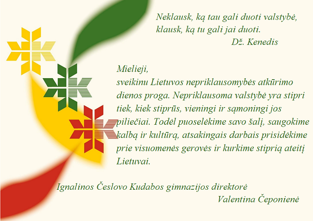 Su Lietuvos nepriklausomybės atkūrimo diena!