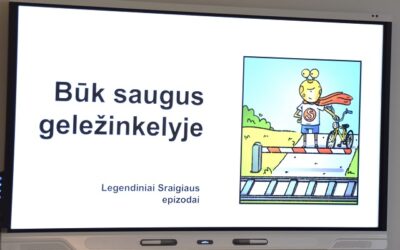 Penktokų pažintis su geležinkelių pasauliu ir saugaus elgesio taisyklėmis